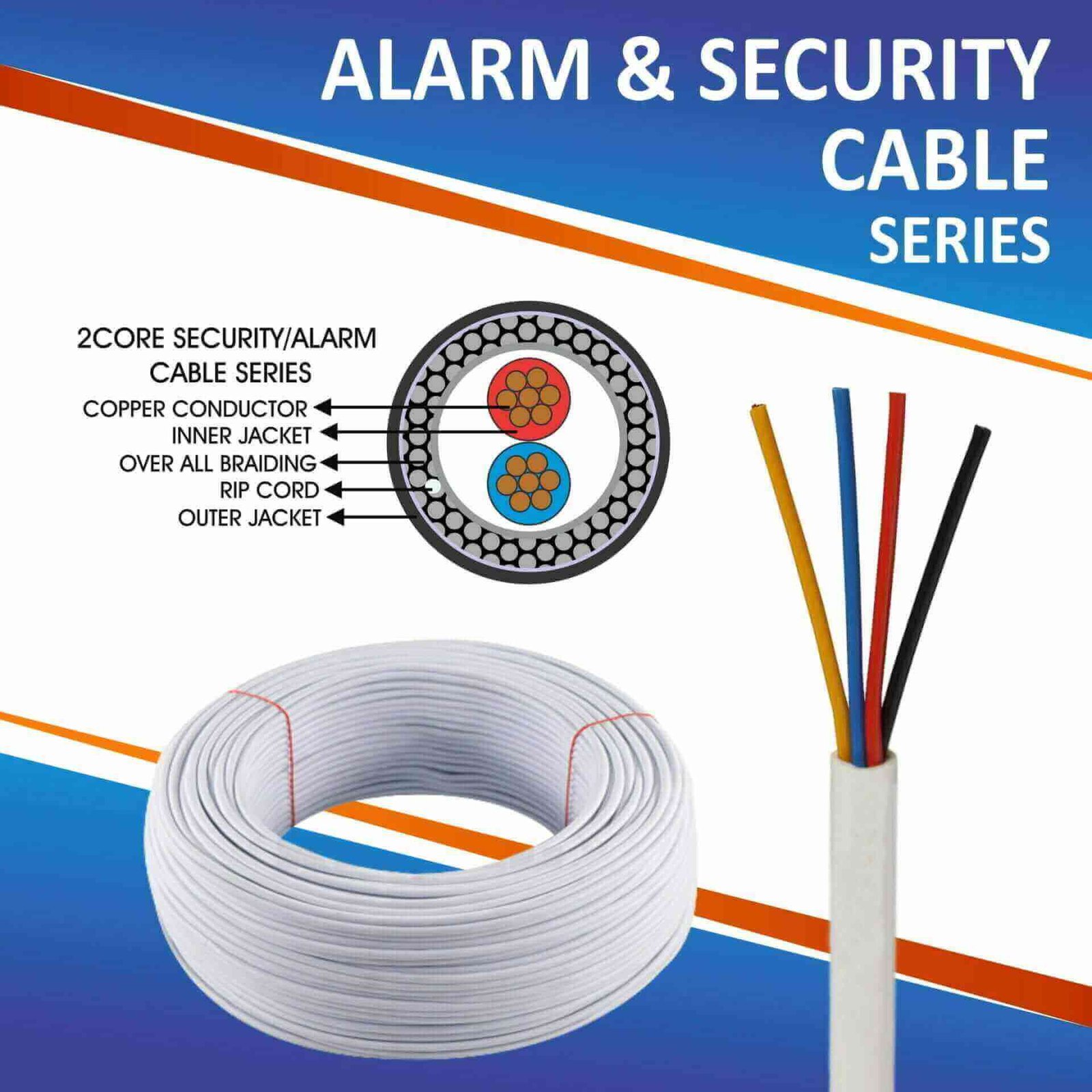 communication cables 2 core 305m 2 core communication cable 305m