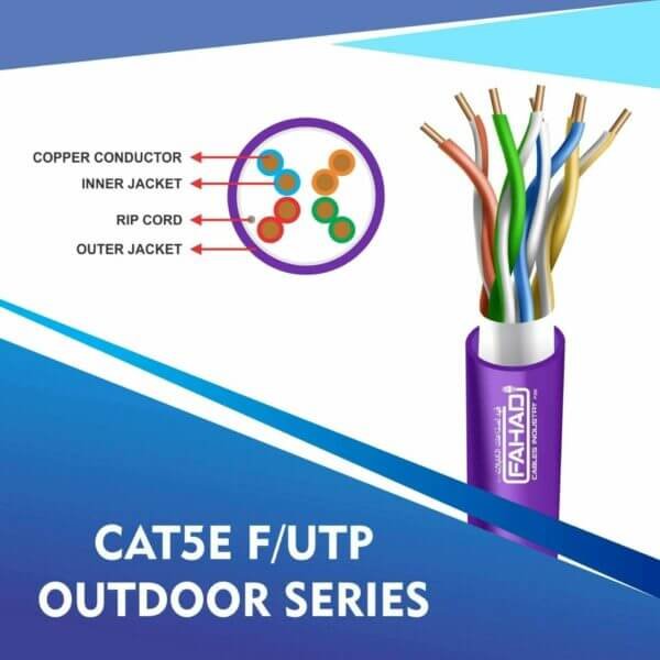 cat5e 24awg 4 twisted pair f-utp solid cable 305m
