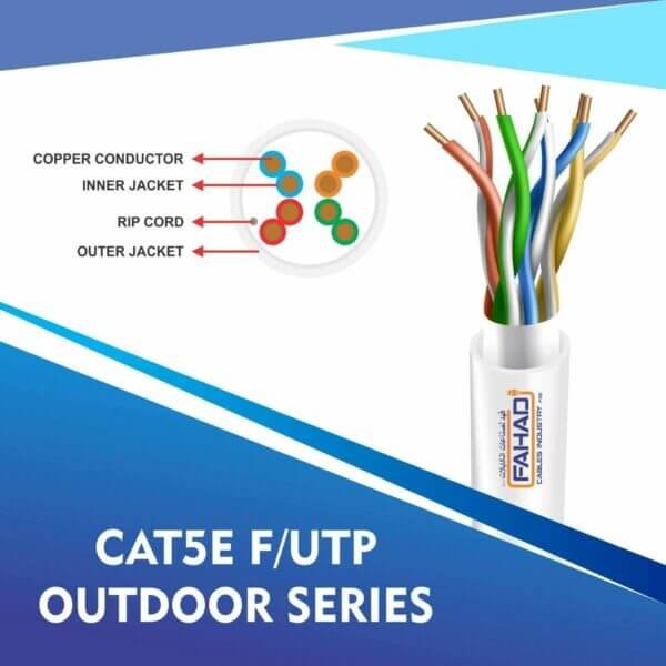 cat5e 24awg 4 twisted pair f-utp solid cable 305m