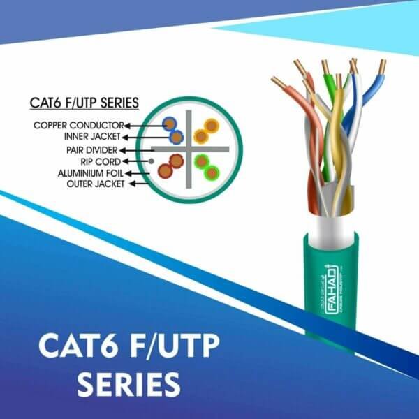 Cat6 network cable 23awg 4pair LSZH F-UTP cable 305m