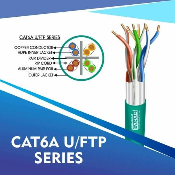 cat6a network cable 23awg 4pair LSZH u-ftp cable 305m