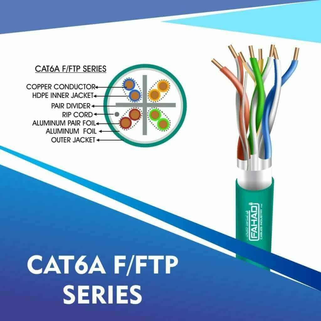 cat6a network cable 23awg 4pair LSZH f-ftp cable 305m