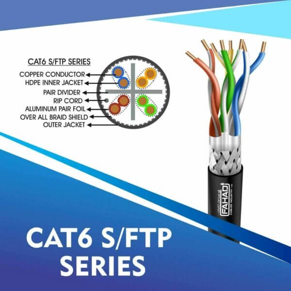 cat6 23 awg Outdoor 4 twisted pair sftp network cable 305-500m Cat6 network cable 23awg 4pair LSZH S-FTP cable 305m