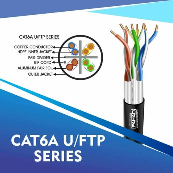 cat6a network cable 23awg 4pair LSZH u-ftp cable 305m