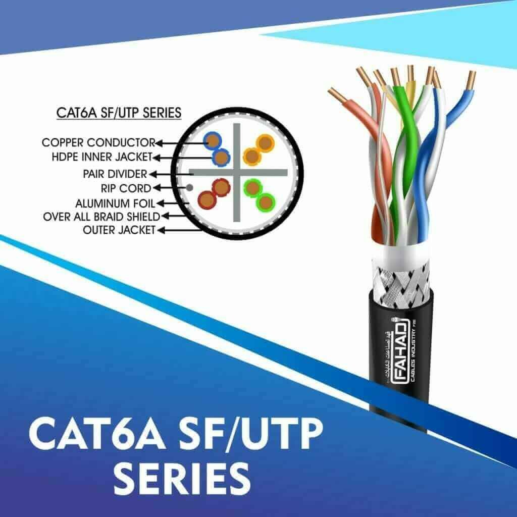 cat6a network cable 23awg 4pair LSZH sf-utp cable 305m