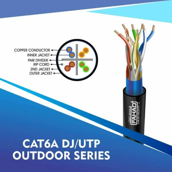 double Jacket cat6a utp outdoor cable 305m