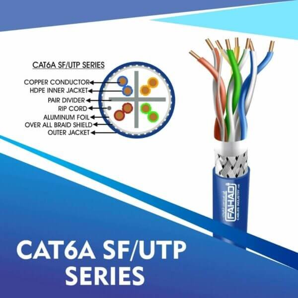 cat6a 23awg sftp ethernet cable LSZH 305m cat6a 23awg sf-utp LSZH cable 305m Cat6a SF-UTP Network LSZH cable 305m