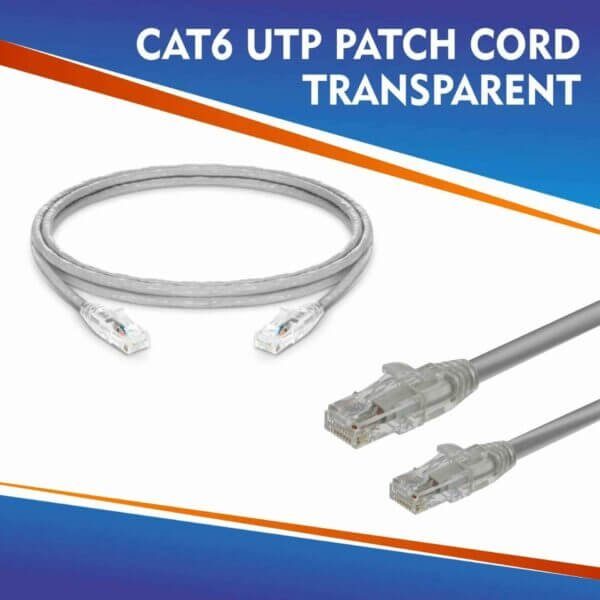 CAT6 UTP PATCH CORD TRANSPARENT GREY