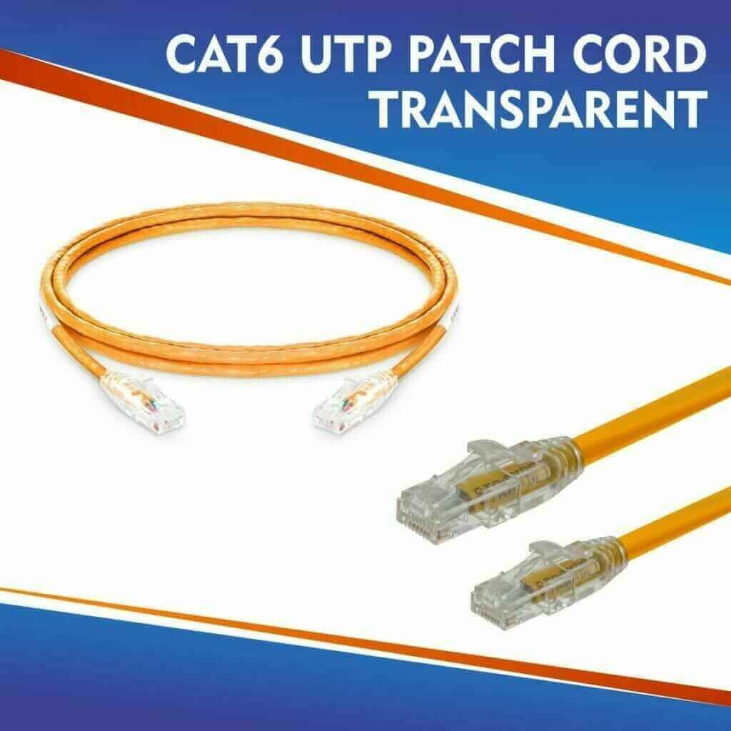 CAT6 UTP PATCH CORD TRANSPARENT ORANGE