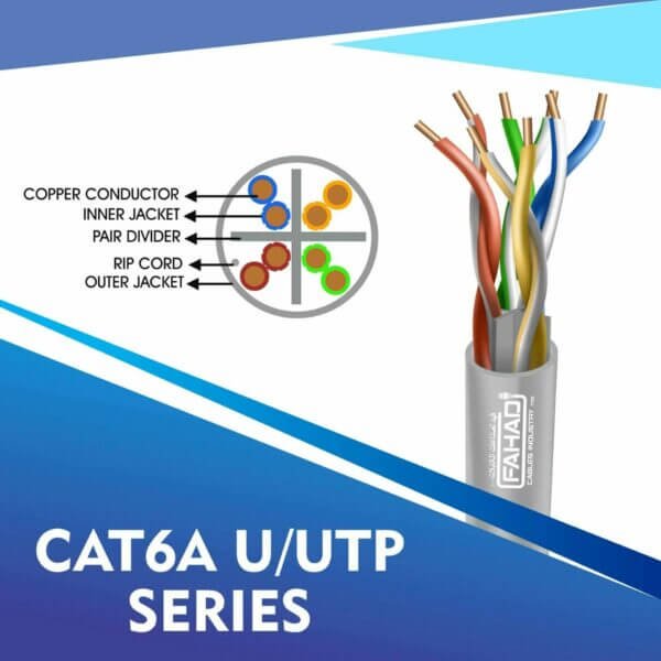 cat6a network cable 23awg 4pair LSZH U-UTP cable 305m