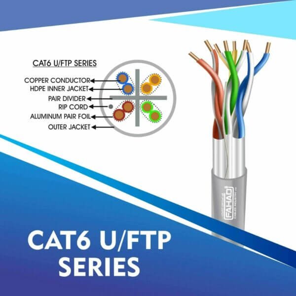 Cat6 network cable 23awg 4pair LSZH U-FTP cable 305m
