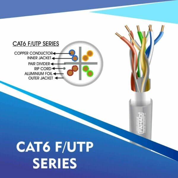 Cat6 network cable 23awg 4pair LSZH F-UTP cable 305m