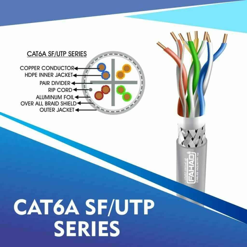 cat6a network cable 23awg 4pair LSZH sf-utp cable 305m