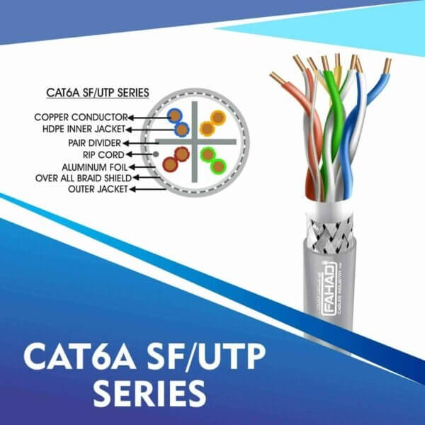 cat6a network cable 23awg 4pair LSZH sf-utp cable 305m