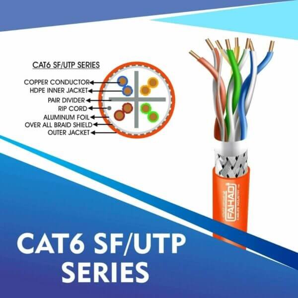 Cat6 network cable 23awg 4pair LSZH SF-UTP cable 305m