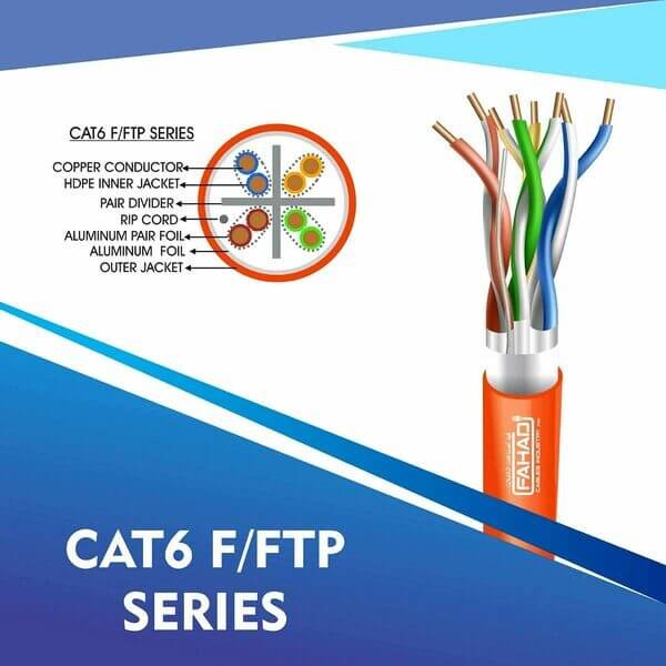 Cat6 network cable 23awg 4pair LSZH F-FTP cable 305m