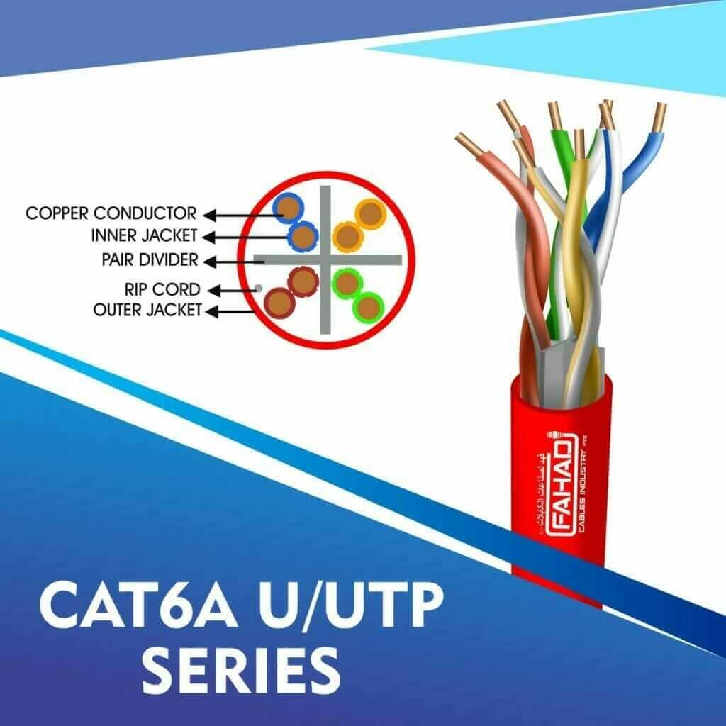 cat6a network cable 23awg 4pair LSZH U-UTP cable 305m