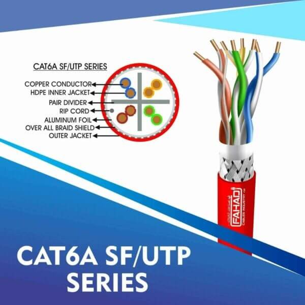 cat6a network cable 23awg 4pair LSZH sf-utp cable 305m