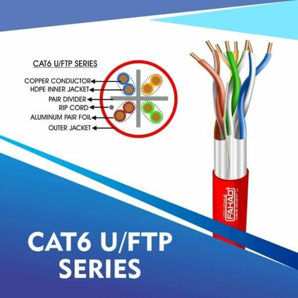 Cat6 network cable 23awg 4pair LSZH U-FTP cable 305m