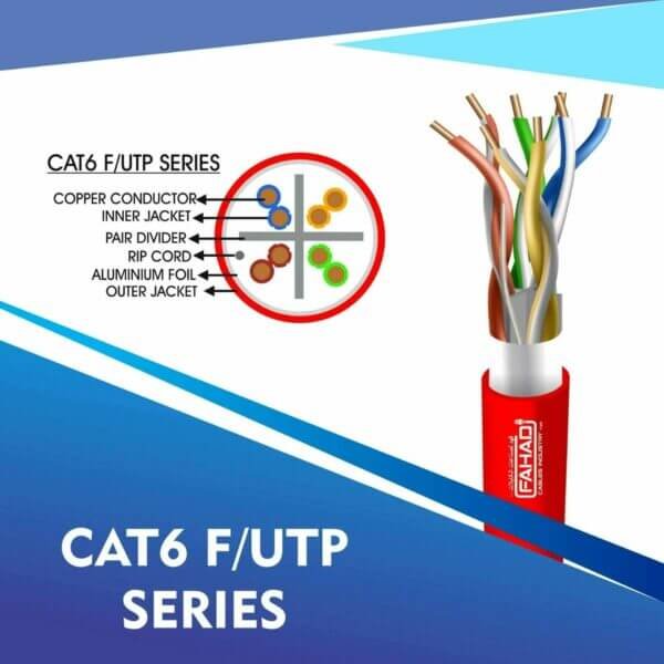 Cat6 network cable 23awg 4pair LSZH F-UTP cable 305m