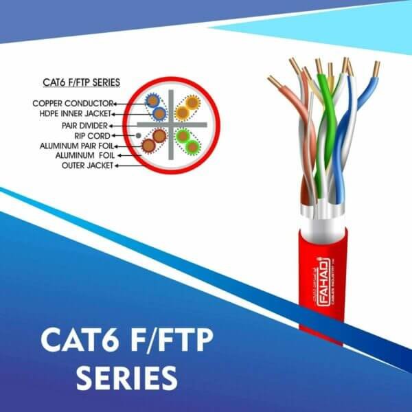 Cat6 network cable 23awg 4pair LSZH F-FTP cable 305m