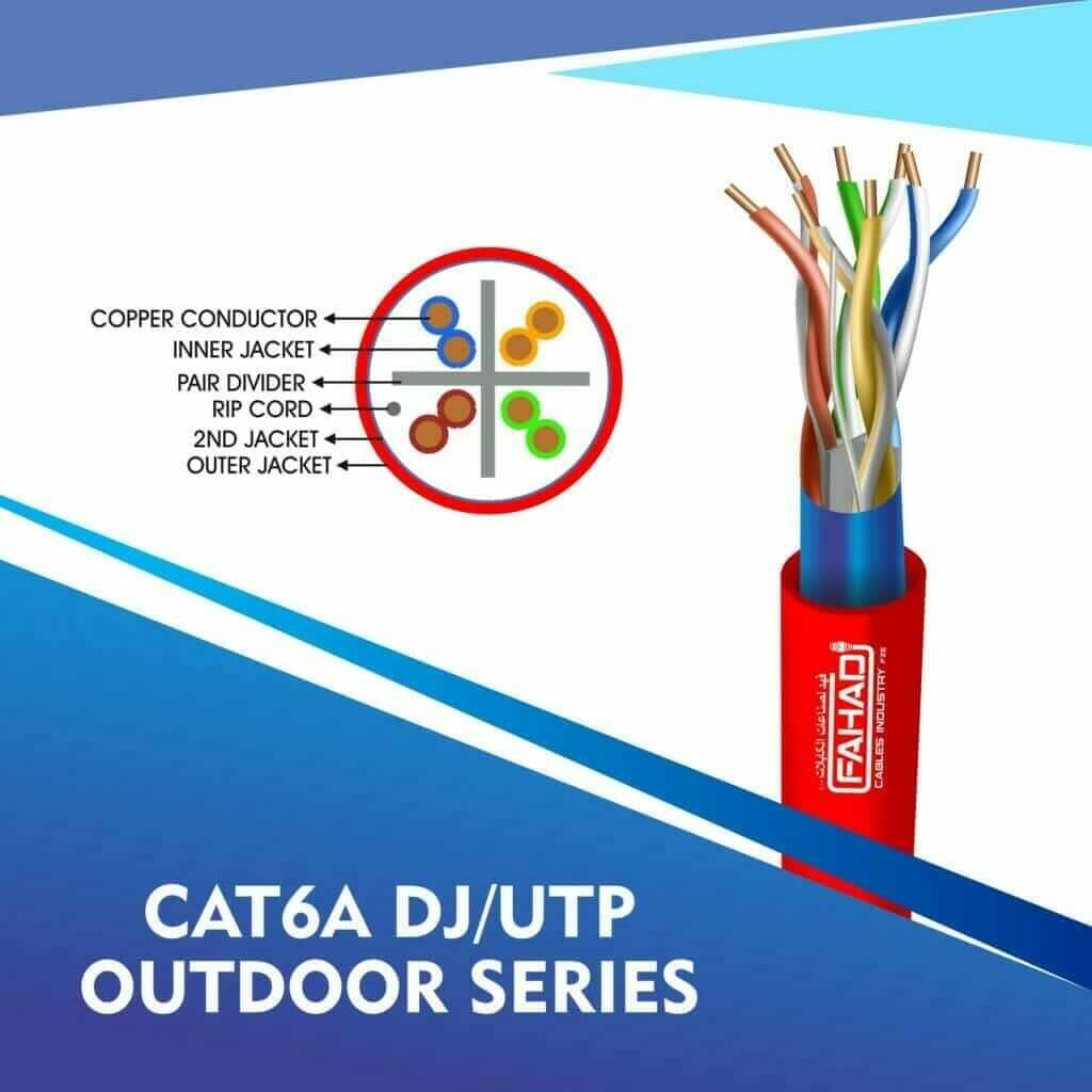 cat6a network cable 23awg 4pair LSZH DJ-UTP cable 305m