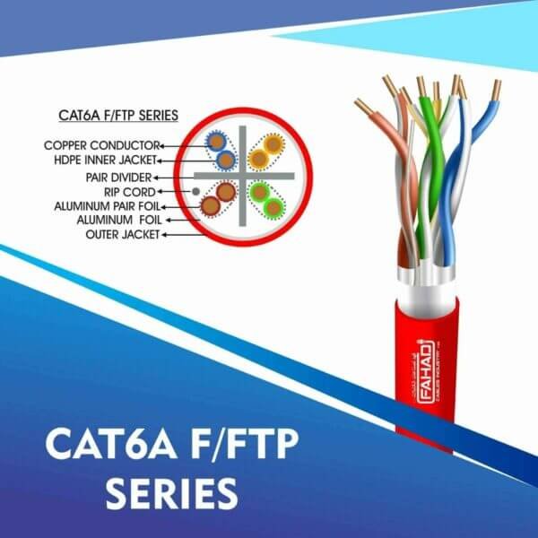 cat6a network cable 23awg 4pair LSZH f-ftp cable 305m