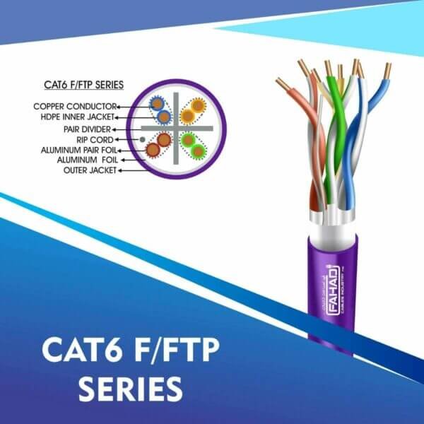 Cat6 network cable 23awg 4pair LSZH F-FTP cable 305m