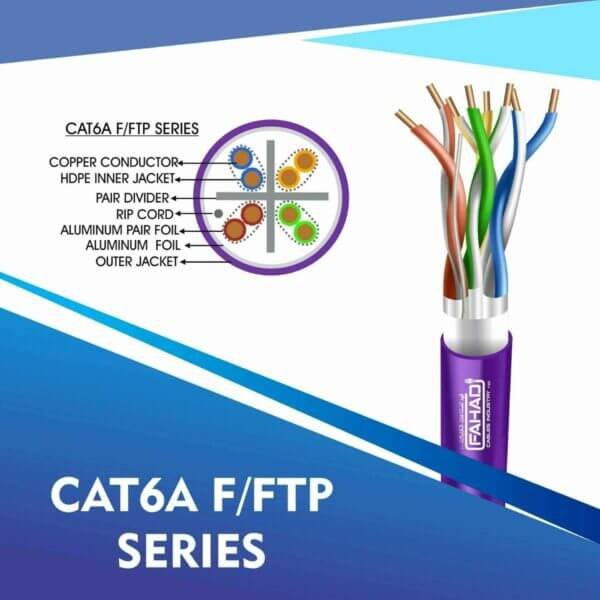 cat6a network cable 23awg 4pair LSZH f-ftp cable 305m