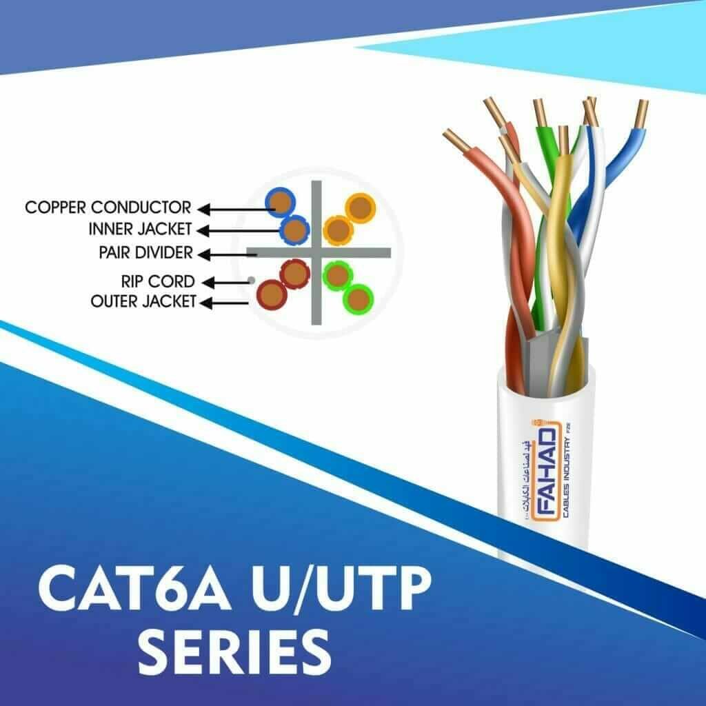 cat6a network cable 23awg 4pair LSZH U-UTP cable 305m