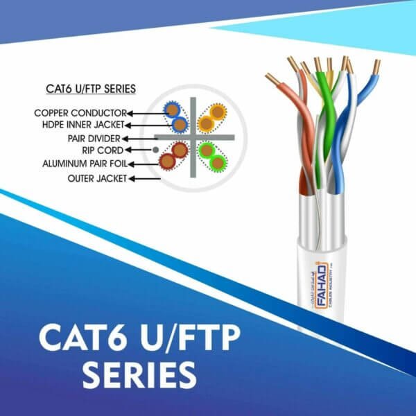 Cat6 network cable 23awg 4pair LSZH U-FTP cable 305m