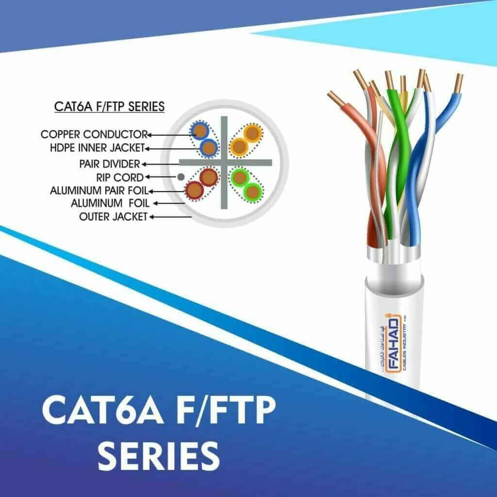 cat6a network cable 23awg 4pair LSZH f-ftp cable 305m