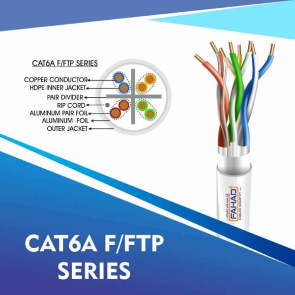 cat6a network cable 23awg 4pair LSZH f-ftp cable 305m