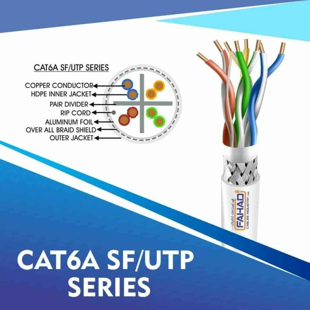 cat6a network cable 23awg 4pair LSZH sf-utp cable 305m