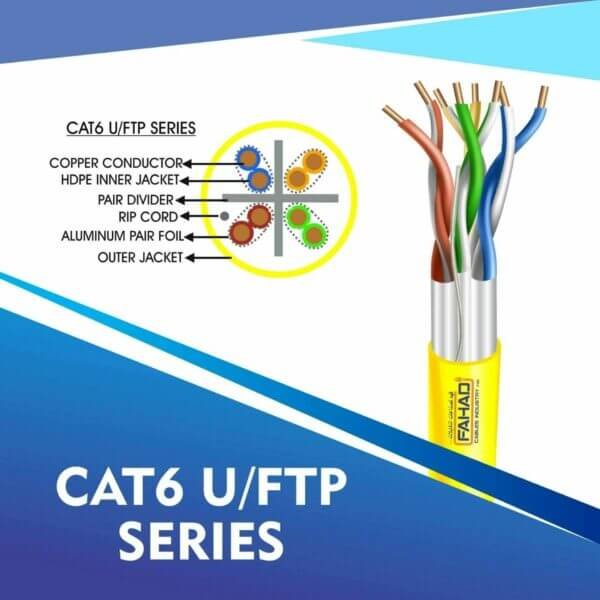 Cat6 network cable 23awg 4pair LSZH U-FTP cable 305m
