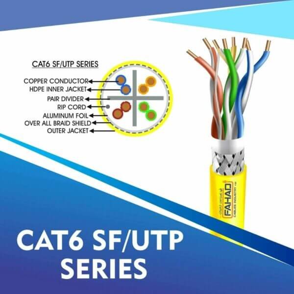 Cat6 network cable 23awg 4pair LSZH SF-UTP cable 305m