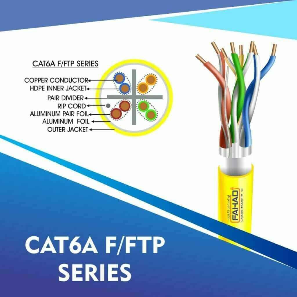 cat6a network cable 23awg 4pair LSZH f-ftp cable 305m