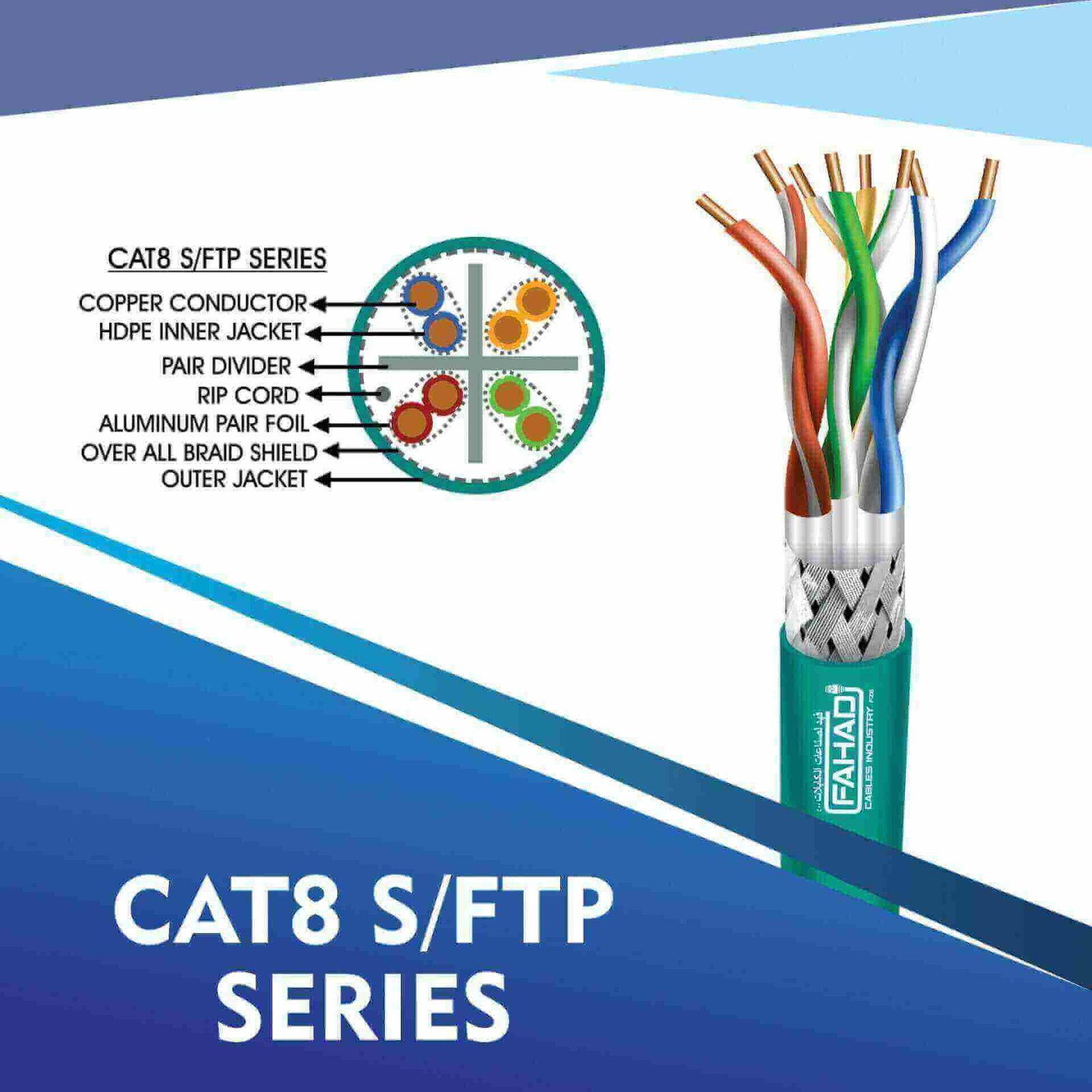 contact us cat8 network cable 23awg 4 Twisted pair S-FTP 305m cat6 23awg sftp ethernet solid cables