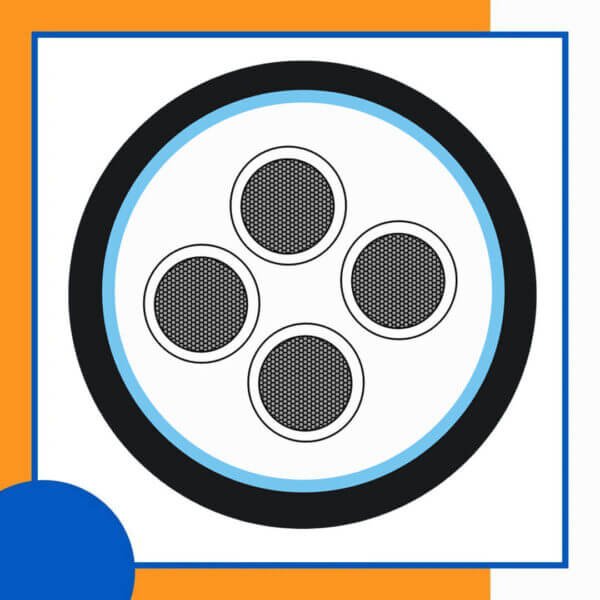 4 core Rubber cable 16 to 24 awg 305m