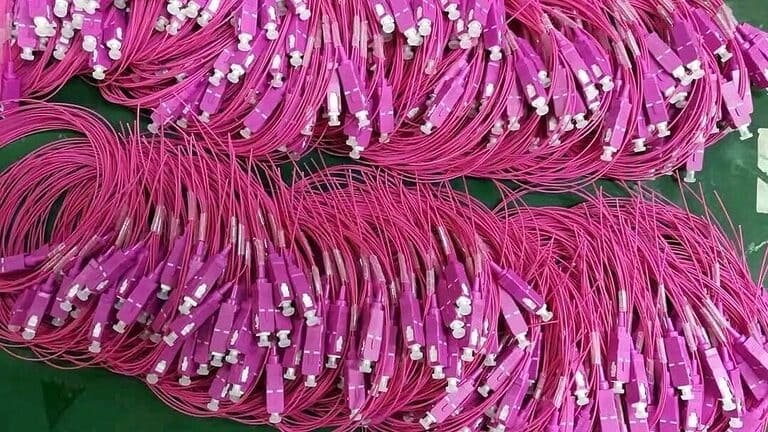 Products 2 Fibre optic patch cords in production
